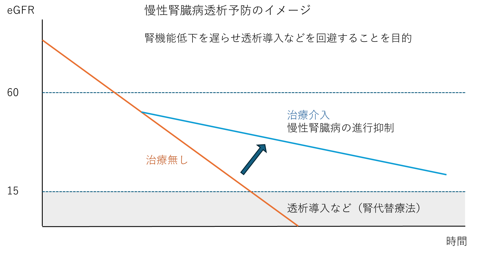 慢性腎臓病透析予防のイメージ図